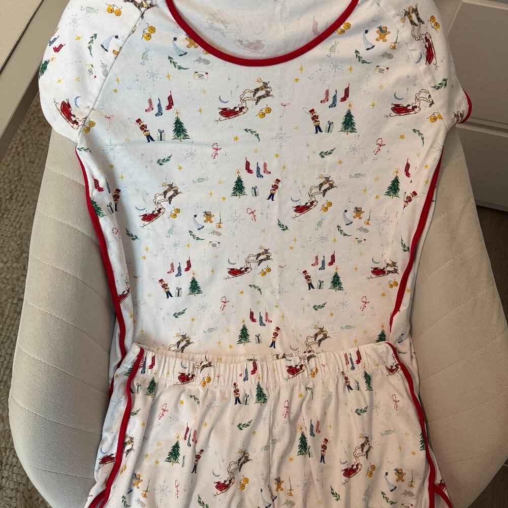 LAKE Pima Cotton Pajama Set Size Large in "Night Before Christmas" Print